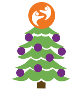 chrsitmas tree with disability north logo on top